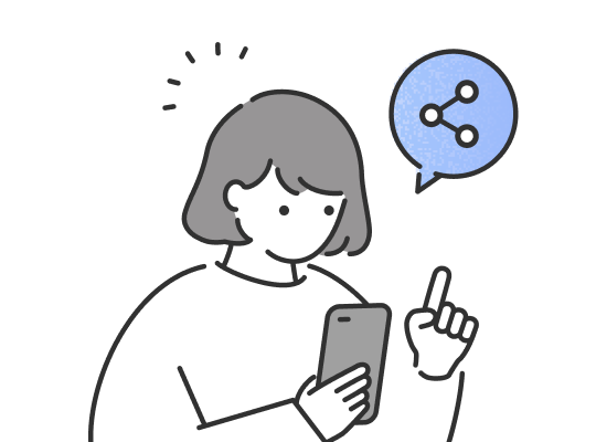 スマートフォンを持った女性のイラスト
